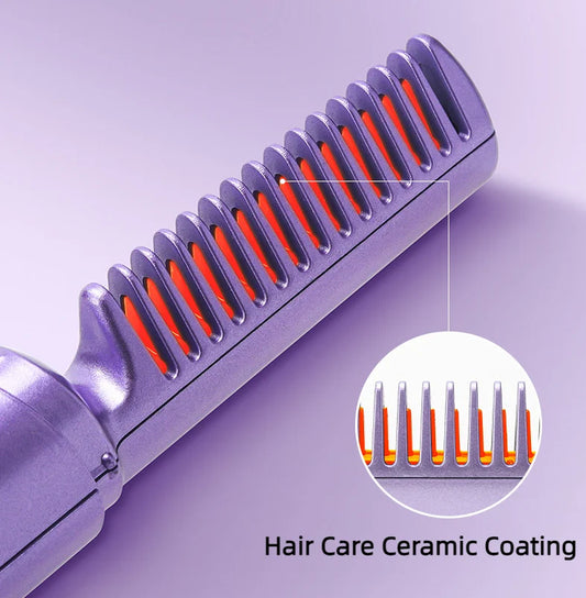 Travel Comb Cordless Rechargeable Hair Straightener | Portable Mini Hair Styling Tool for Smooth, Shiny Hair Anytime