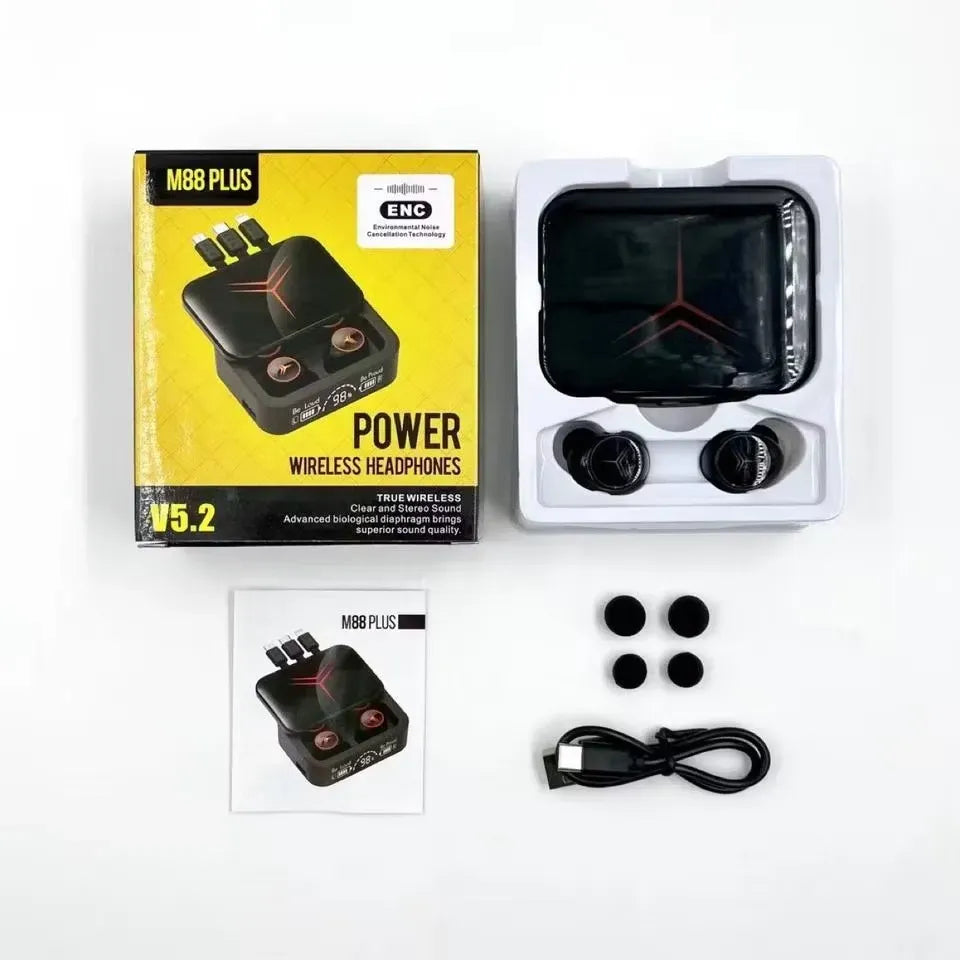 M88 Plus Tws Earbuds power wireless headphones